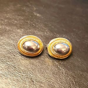 Gold Plated Oval Cuff Links